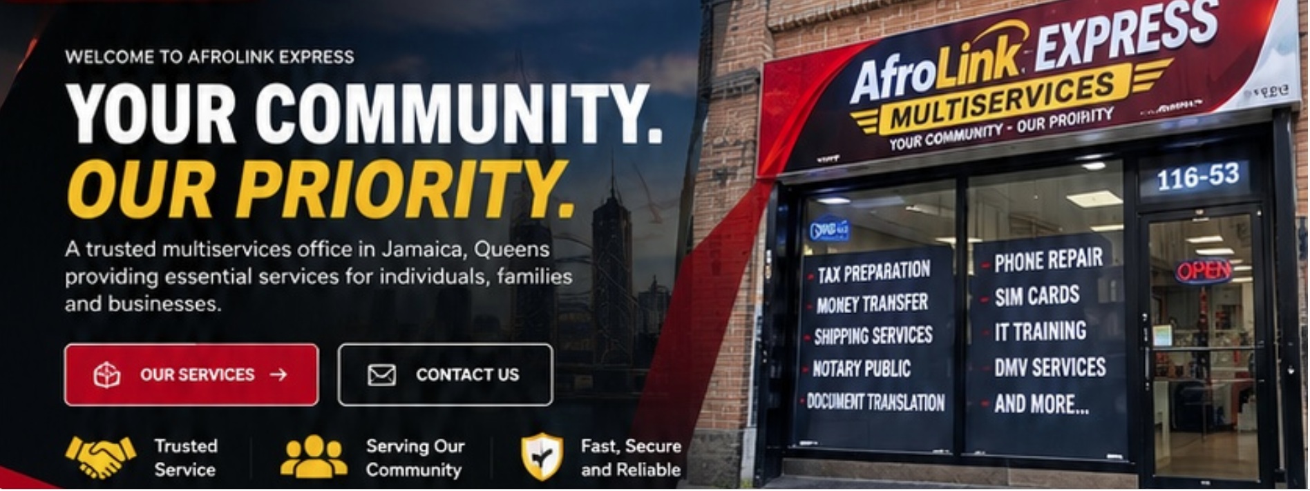 AfroLink storefront and community services